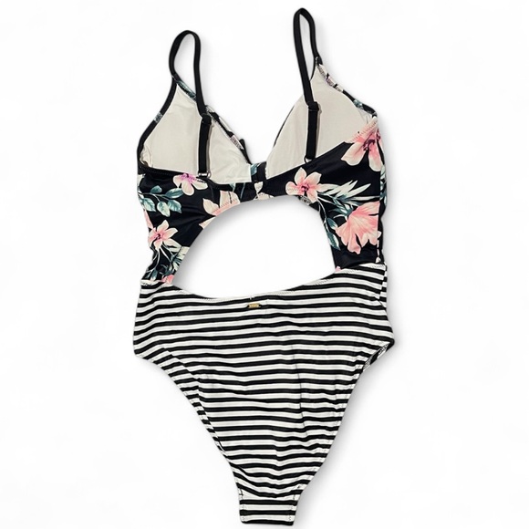 PINK VICTORIA'S SECRET FLORAL STRIPPED SWIMSUIT - Picture 4 of 4